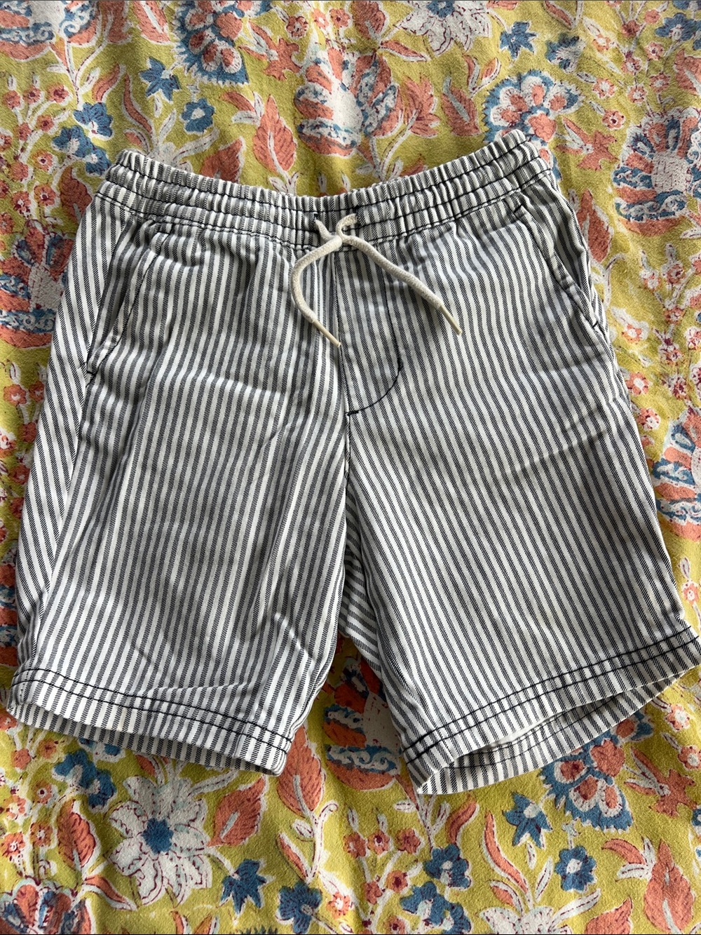 Old Navy Navy and White Striped Pull-On Shorts